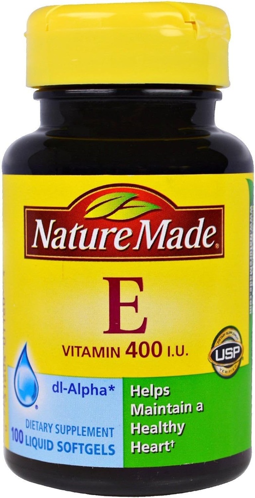 Nature Made Vitamin E 180 mg (400 IU) dl-Alpha, Dietary Supplement for Antioxidant Support, 100 Softgels (Pack of 3)