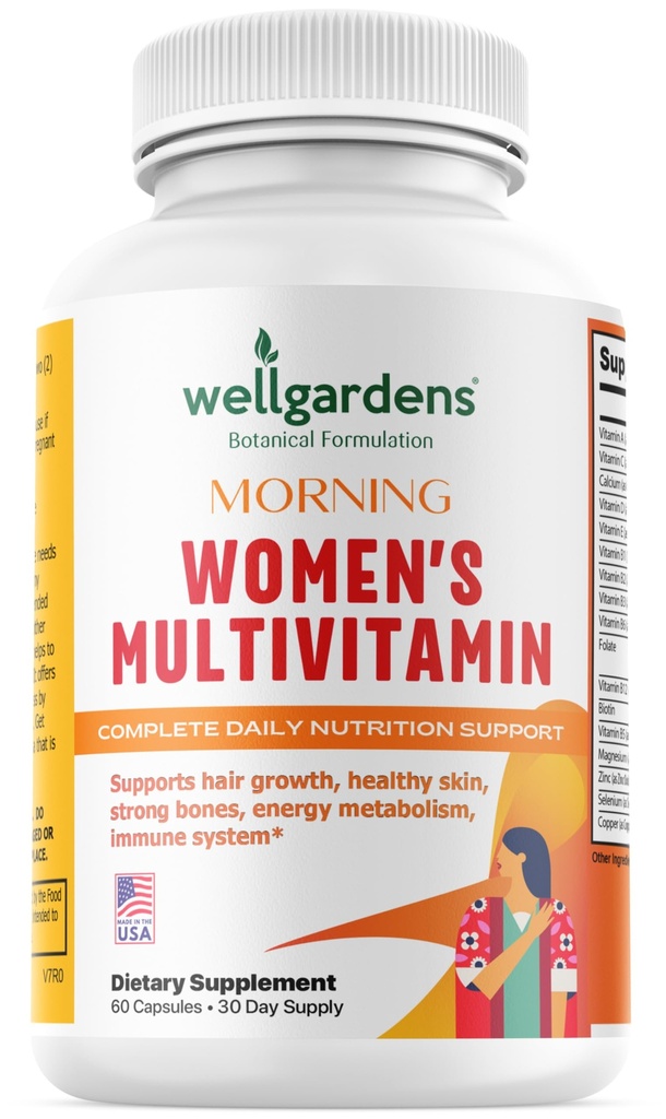 100% Pure Womens Multivitamin for Hair Growth + Complete Vitamins for Women – Biotin, Zinc, Antioxidants – Supports Skin, Energy, Immune Health – Made in USA – 60 Capsules