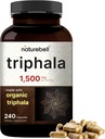 NatureBell Triphala Capsules Supplement, 1,500mg Per Serving | Made with Organic Amla, Bibhitaki, Haritaki Fruit Powder – Supports Digestive Health – Double Strength, Non-GMO