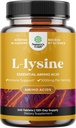 Natures Craft L Lysine 1000mg per Serving Nutritional Supplements - L-lysine Essential Amino Acids for Eye Health Lip Care Bone Support Immune System Muscle Growth and Vegetarian Collagen 240 Tablets
