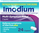 Imodium Multi-Symptom Relief Caplets with Loperamide Hydrochloride & Simethicone, Anti-Diarrheal Medicine for Treatment of Diarrhea, Gas, Bloating, Cramps & Pressure, Easier to Open, 24 ct