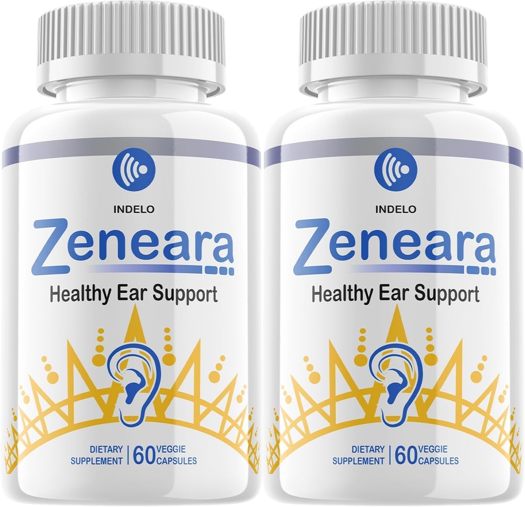 Zeneara Healthy Ear Support Supplement, Zeneara Ear Ringing Relief, Zeneara Tinnitus Treatment, Maximum Strength Zeneara Capsules, Zeneara for Hearing Support Reviews (2 Pack - 120 Capsules)