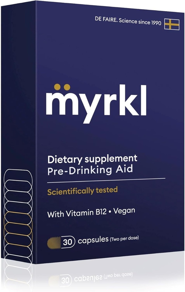 Unique Pre-Drinking Supplement for Liver Health Support, Helps Morning Energy with High-Performing Probiotic, L Cysteine & Vitamin B12, Social Evening, Party & Vacation Essentials, 30 Capsules