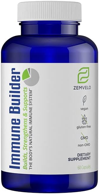 Immune Builder Capsule Supplement | Great for Traveling | Great for Teachers | Great for Healthcare Workers| Immune Support | Build Immune System with 2 Capsules, 2X Daily | Safe for Children