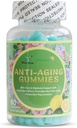 Anti-Aging Gummies, Promotes New Skin Cells Production Rejuvenation, Anti-Wrinkle and Skin Firmness Support, Lemon Flavor, 60 Count