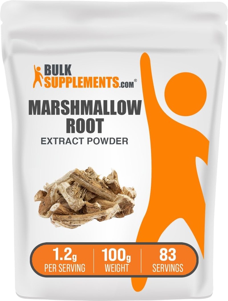 BulkSupplements.com Marshmallow Root Extract Powder - Marshmallow Root Supplement, Herbal Supplement - Gluten Free, 1.2g per Serving, 100g (3.5 oz) (Pack of 1)