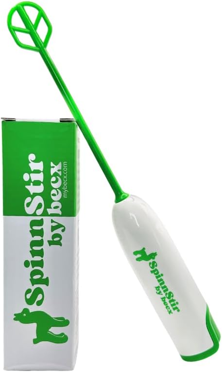 Becx Spinnstir Portable Handheld Drink Mixer for Protein Powder Pre-Workout Mushroom Coffee Greens Superfood Collagen Powder Milk Powder Hydration Packet Flavor Mixes Easy Clean Less Mess (Green)