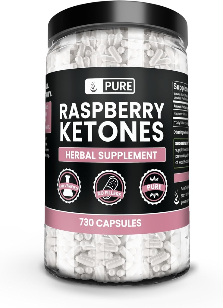 Pure Original Ingredients Raspberry Ketone (730 Capsules) No Magnesium Or Rice Fillers, Always Pure, Lab Verified