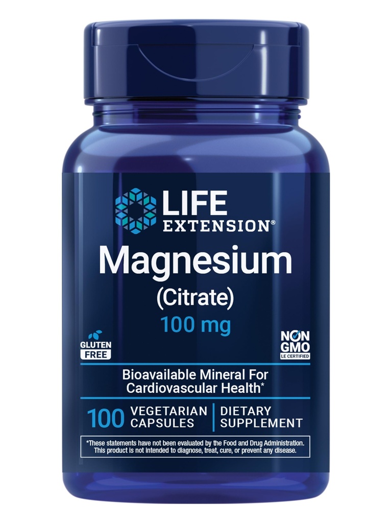 Life Extension Magnesium Citrate, 100 Mg, 100 Vegetarian Capsules