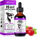 15 in 1 Dog Multivitamin Drops, Dog Multivitamin Liquid Supplements with Glucosamine & Probiotics, Dog Vitamins for Heart Health, Bones, Joint, Skin & Coat, Bladder, Immune System Support