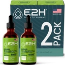 E2H Chlorophyll Liquid Drops - Natural Energy Booster, Immune System Support and Internal Deodorant - Peppermint Flavor - (2 Bottles)