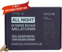 Dream Natural Sleep Aid for Adults – Sleep Supplement with Time Release Melatonin, Magnesium, Ashwagandha, B6 & Chamomile – Non-Habit Forming Sleep Vitamins – 60 Capsules 11/30/25 Expiration