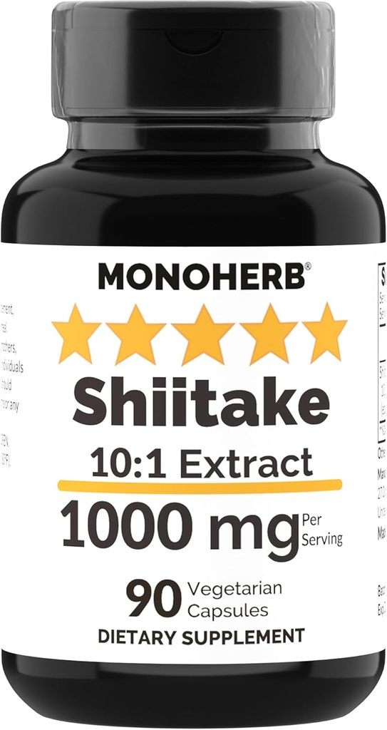 MONOHERB Shiitake Mushroom Extract 1000 mg - 90 Vegetarian Capsules
