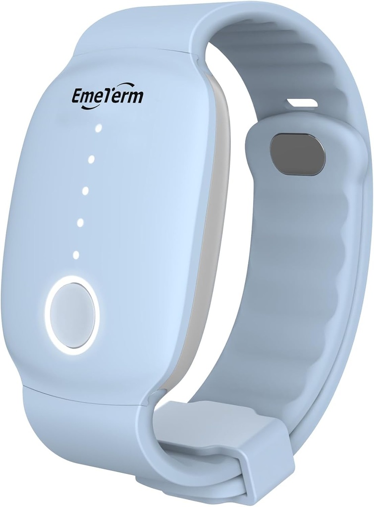 EmeTerm Fashion FDA-Cleared Relieve Nausea Electrode Stimulator Morning Sickness Motion Travel Sickness Vomit Relief Rechargeable No Gel Drug Free Wrist Bands Without Side Effects