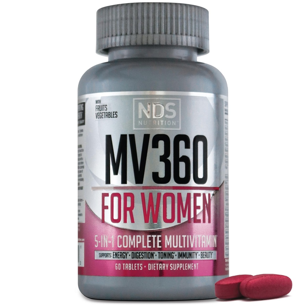 FitLife Brands Women's Nutrition MV360, 5-in-1 Complete Multivitamin with Essential Vitamins for Energy, Digestion, Toning, Immune Support, & Women's Health & Beauty, 60 Tablets, 30 Servings