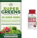 COUNTRY FARMS Super Greens Fruit Vegetable Probiotics Antioxidants Phytonutrients Beet Root Nitric Oxide Circulation Immune Support Capsules