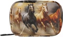 Travel Pill Organizer Cool Colorful Running Horse Portable Medicine Vitamin Organizer Weekly Pill Container Large Capacity Zipper Daily Pill Box for Travel Business Camping