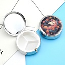 Pill Box Cartoon Horse with Flowers Pill Case 3 Compartment Pill Organizer Portable Round Pill Pillbox Medicine Organizer Pill Container Holder to Hold Vitamins Medication Fish Oil and Supplements