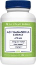The Vitamin Shoppe Ashwagandha Extract 470MG - Herbal Supplement That Provides Energy & Vitality, Helps with Stress Management (120 Capsules)