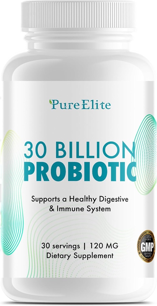 Gut Probiotic 30 Billion CFU with DE111® & 10 Strains - High Potency Probiotic Supplement for Digestive Health, Immune System Support, Enhanced Nutrient Absorption - Non-GMO, 30 Vegetarian Capsules