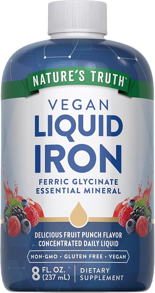 Nature's Truth Liquid Iron Drops Supplement 18mg | Essential Mineral | Vegan, Non-GMO, Gluten Free