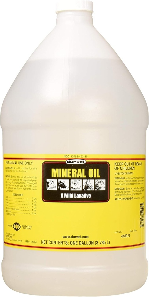 Durvet, Mild Laxative Mineral Oil, 1Gallon/3.785L