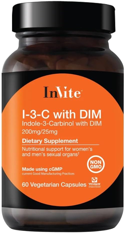 Invite Health - Indole 3 Carbinol 200mg with DIM (I-3-C) - 30 Day Supply (2-Pack)