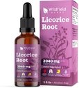 Licorice Root Extract Drops 2000mg (Glycyrrhiza glabra L.) Herbal Supplement Absorbs Better Than Capsules, 1 Month Supply, 84 Servings, Alcohol-Free Tincture - 2 Oz, Pack of 1