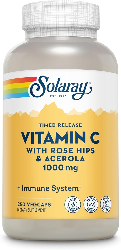 SOLARAY C Two-Stage Timed Release Supplement, 1000mg, 250 Count