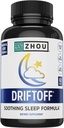 Zhou Driftoff - Nature Inspired Sleep Aid, Valerian Root & Melatonin for Sleep for Men & Women, Calm Sleeping Supplement for Adults with Gaba & Chamomile to Relax - 60 Veggie Capsules