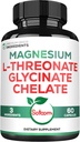 Satoomi 1200mg 3in1 Magnesium L-Threonate Supplement with Glycinate & Chelate - 60 Vegan Capsules