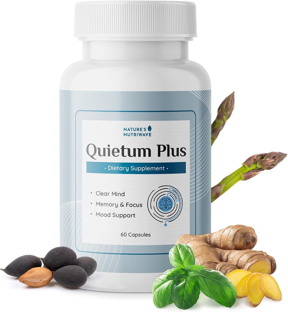 Quietum Plus – Plant-Based Formula with Herbal Extracts – Non-GMO, GMP Certified – 60 Capsules, 1-Month Supply