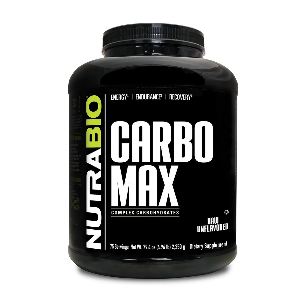 NutraBio CarboMax Maltodextrin Powder - Carbohydrate Powder for Sustained Energy - Calorie Rich for Muscle and Weight Gain - Unflavored - 5 Pounds, 75 Servings