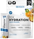 10X Health Hydration Packets Wave Crusher Electrolyte Drink Mix Liquid 15 Stickpacks with Magnesium Citrate, Sodium & Potassium - Natural Flavored Electrolyte