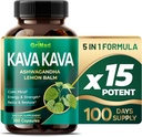 GriMed Kava Kava 19,700mg - X 15 Power with Ashwagandha Lemon Balm - Strength, Relax, Restore, Calm - Made in USA (100 Count (Pack of 1))