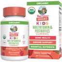 MARYRUTH'S Kids Vitamins USDA Organic | Multivitamin Gummies + Postbiotics for Ages 4+ | Multivitamin for Kids with Lactobacillus Rhamnosus | Children’s Vitamins | Vegan | Non-GMO | 60 Count