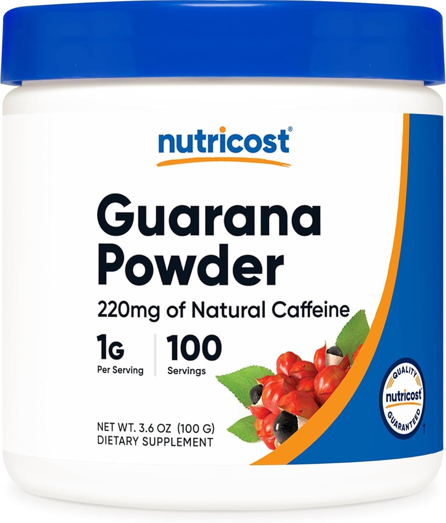 Nutricost Guarana Extract Powder 100 Grams - Natural Brazilian Herbal Caffeine/Energizer Supplement