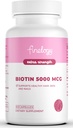 Extra Strength Biotin 5000 MCG, 60 Capsules for Hair, Skin, Nail & Bone Health, Non-GMO & Gluten-Free, High-Potency Biotin Supplement (2-Month Supply)
