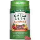 Nature's Truth Vegan Omega 3679 Gummies | 50 Count | Peach Flavor | Non-GMO & Gluten Free Supplement