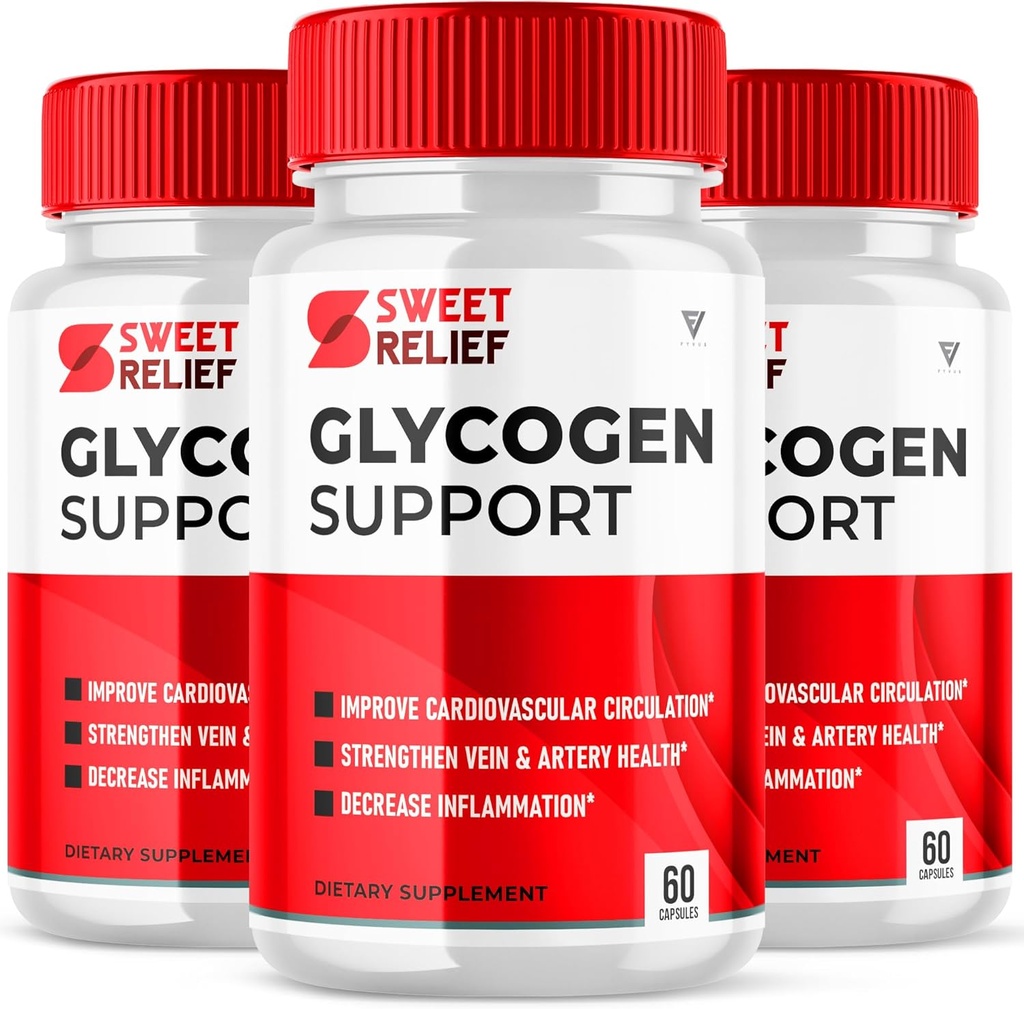 (3 Pack) Sweet Relief Glycogen Support for Joints Blood Vessel Cleaner Releaf, Sweetrelief Glycogen Support Supplement Capsules, Glucogen O Neil Glyco Optimizer Cleanse Control Restore (180 Capsules)