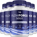 (5 Pack) FlowForceMax Prostate Support Capsules - Flow Force Max Pills Supplement, Maximum Strength, New Improved Multivitamin Formulation, FlowForceMax Reviews, 300 Capsules