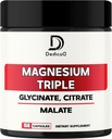 Triple Magnesium Complex 500mg - 150 Capsules - 100mg Elemental Magnesium Compound Supplement with Magnesium Glycinate, Citrate & Malate - Support Bone Health, Muscle & Immune System