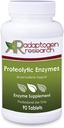 Proteolytic Enzymes Broad Systemic Support | Vegetarian Blend with Serratia Peptidase & Bromelain for Digestion, Sourced from Papaya & Pineapple | 90 Enteric Coated Tablets | Adaptogen Research