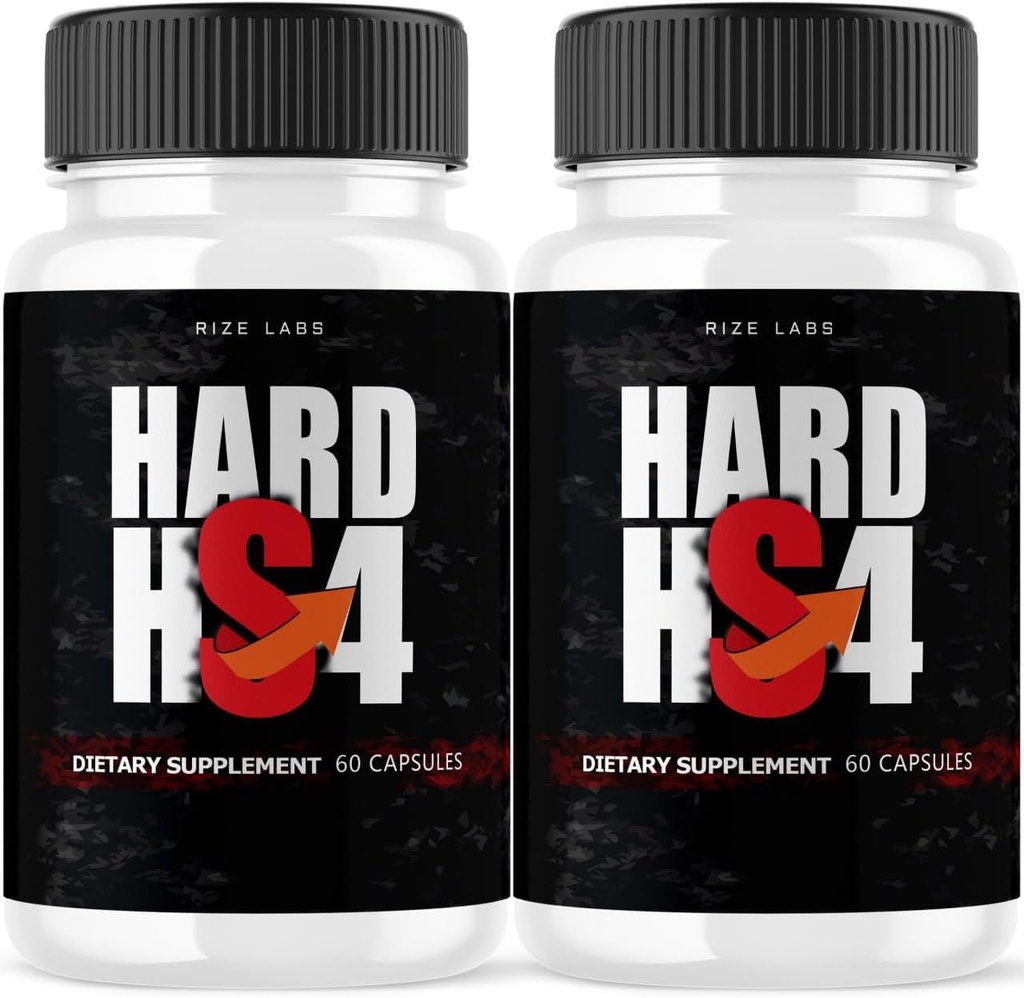 rize labs Hard HS4 Capsules, Hard HS4 for Men's Health, Hard HS4 Extra Strength Pills, Hard HS4 Male Support for Overall Performance, Hard HS4 Maximum Formula Reviews (120 Capsules) (Pack of 2)
