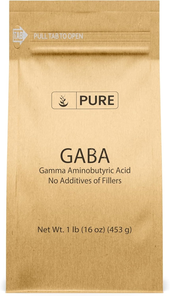 Pure Original Ingredients Gamma Aminobutyric Acid (GABA) Powder (1 lb) Always Pure, No Fillers Or Additives, Lab Verified