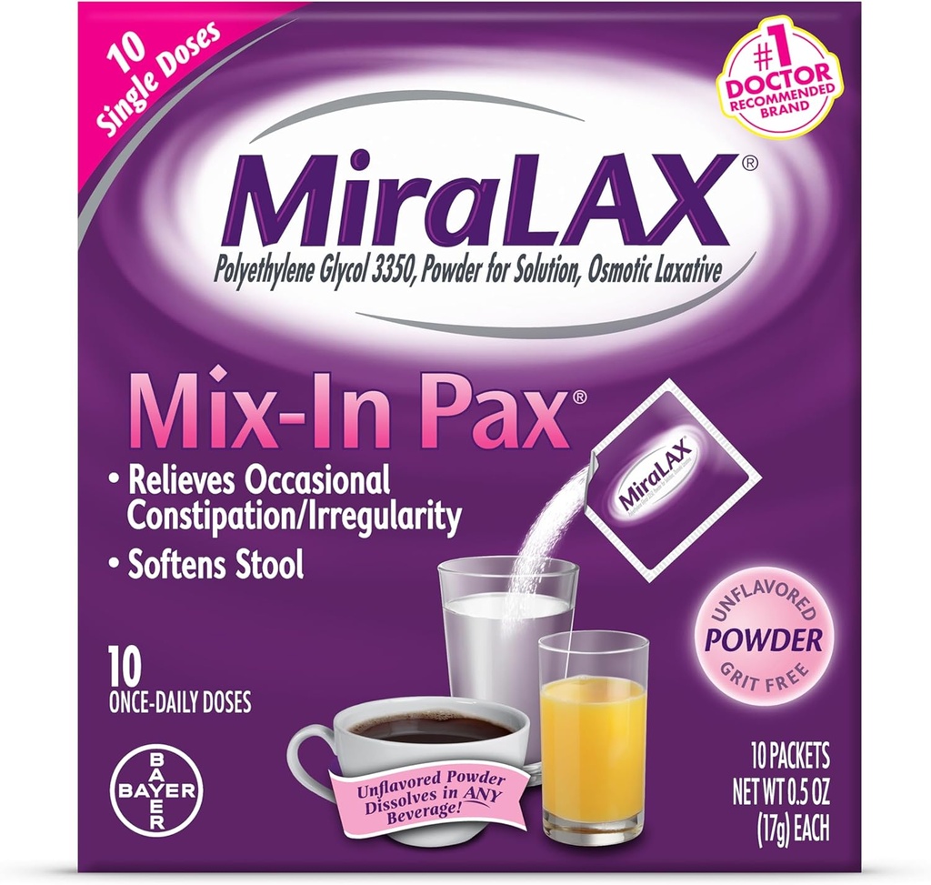 MiraLAX Laxative Powder Packets 10.0 ea. (Quantity of 5)
