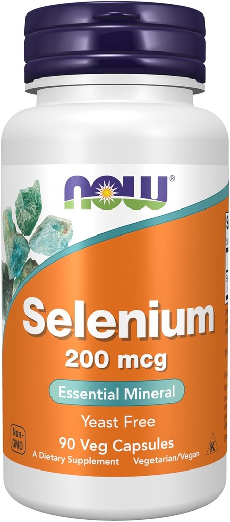 NOW Foods Supplements, Selenium (L-Selenomethionine) 200 mcg, Essential Mineral*, 90 Veg Capsules