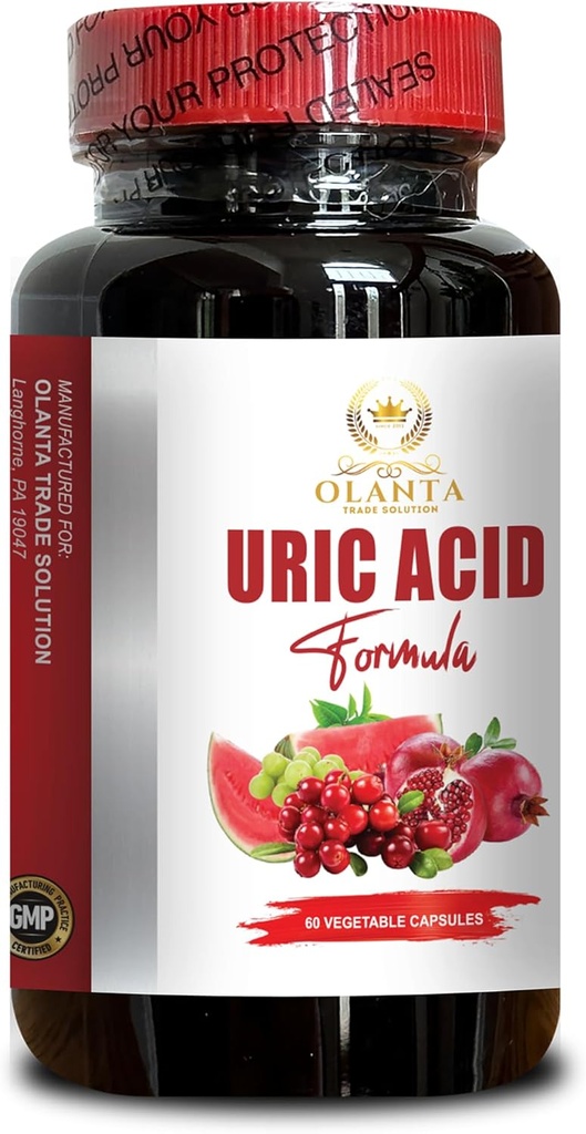 URIC Acid Support - Advanced Uric Acid Control with Tart Cherry, Milk Thistle and Bromelain, Uric Acid Support Supplement - 1 Bottle 60 Capsules