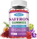 Saffron Gummies - Sugar Free Saffron Supplement for Men Women Mood Support Supplement with Saffron Extract, Passion Flower, Magnesium & Vitamins for Relaxation, Focus, Raspberry Flavor, 60 Count