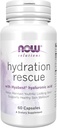 NOW Foods Solutions, Hydration Rescue with Hyabest® hyaluronic acid, Helps Maintain Youthful Looking Skin*, Supports Healthy Skin Moisture*, 60 Veg Capsules